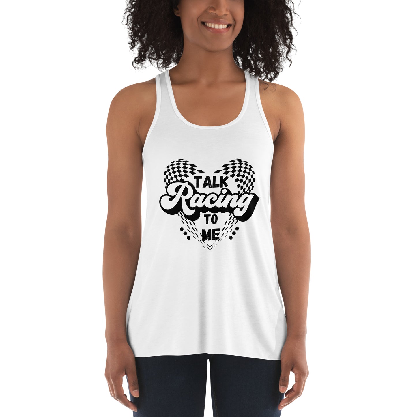 Talk Racing to me Women's Flowy Racerback Tank