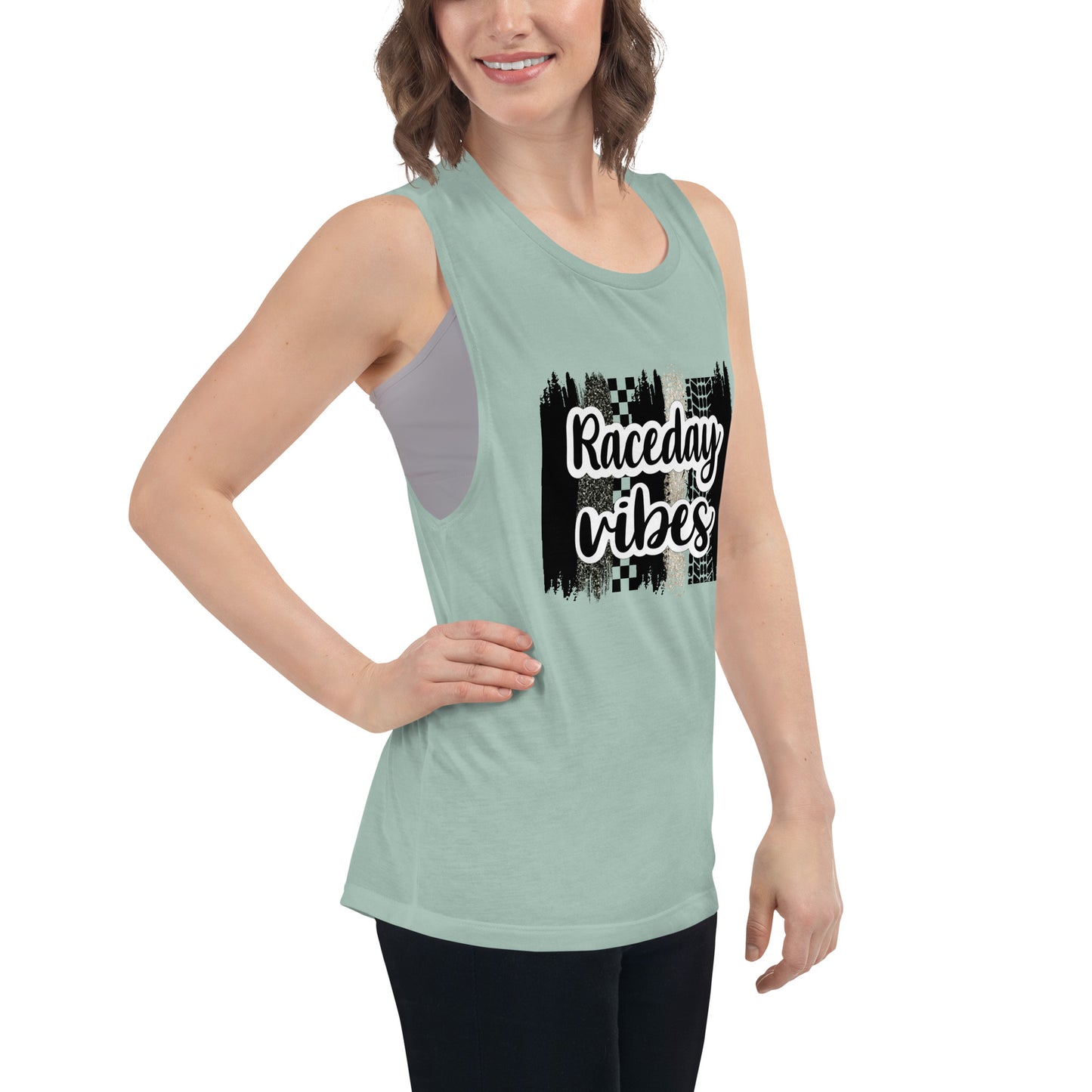 Race Day Vibes Ladies’ Muscle Tank