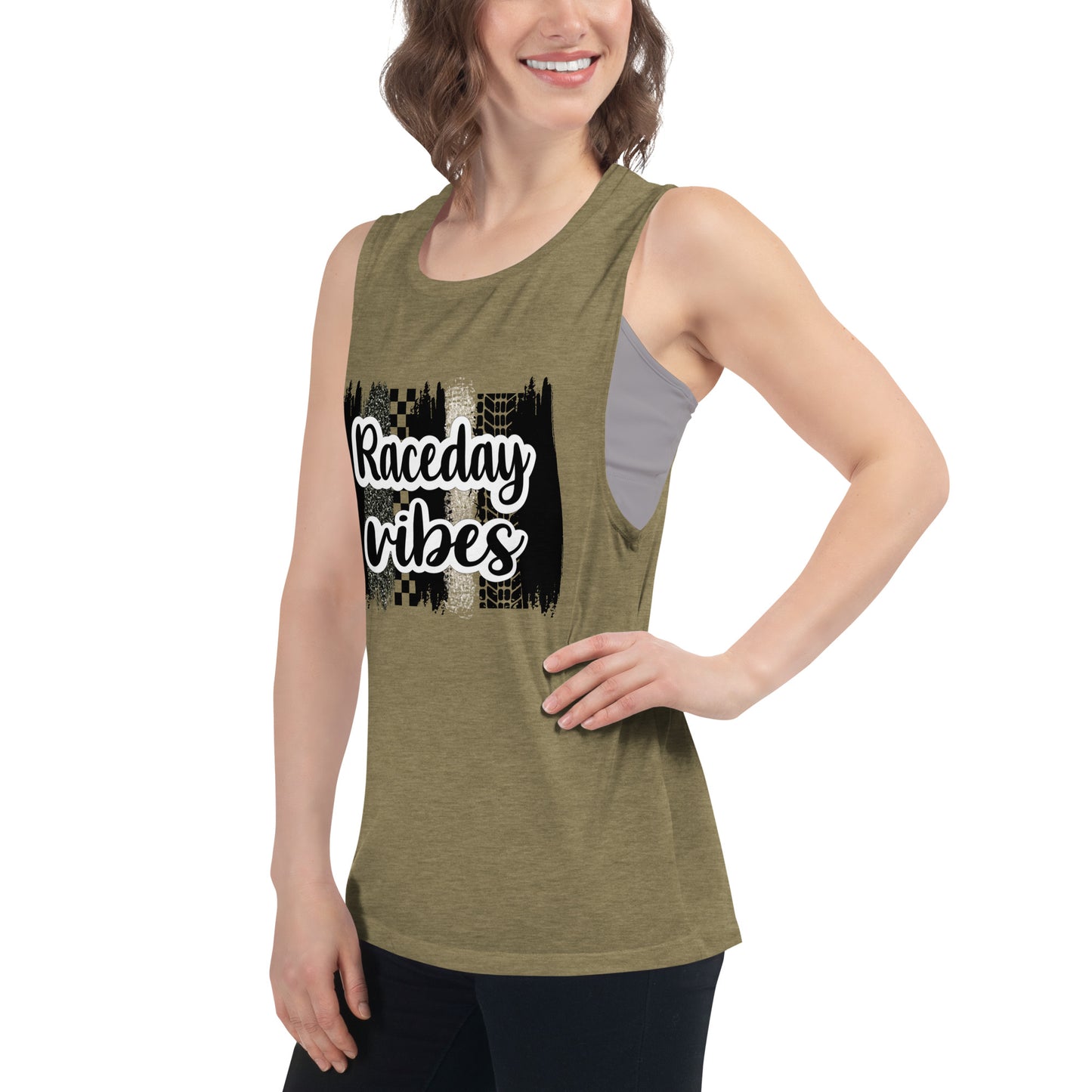 Race Day Vibes Ladies’ Muscle Tank