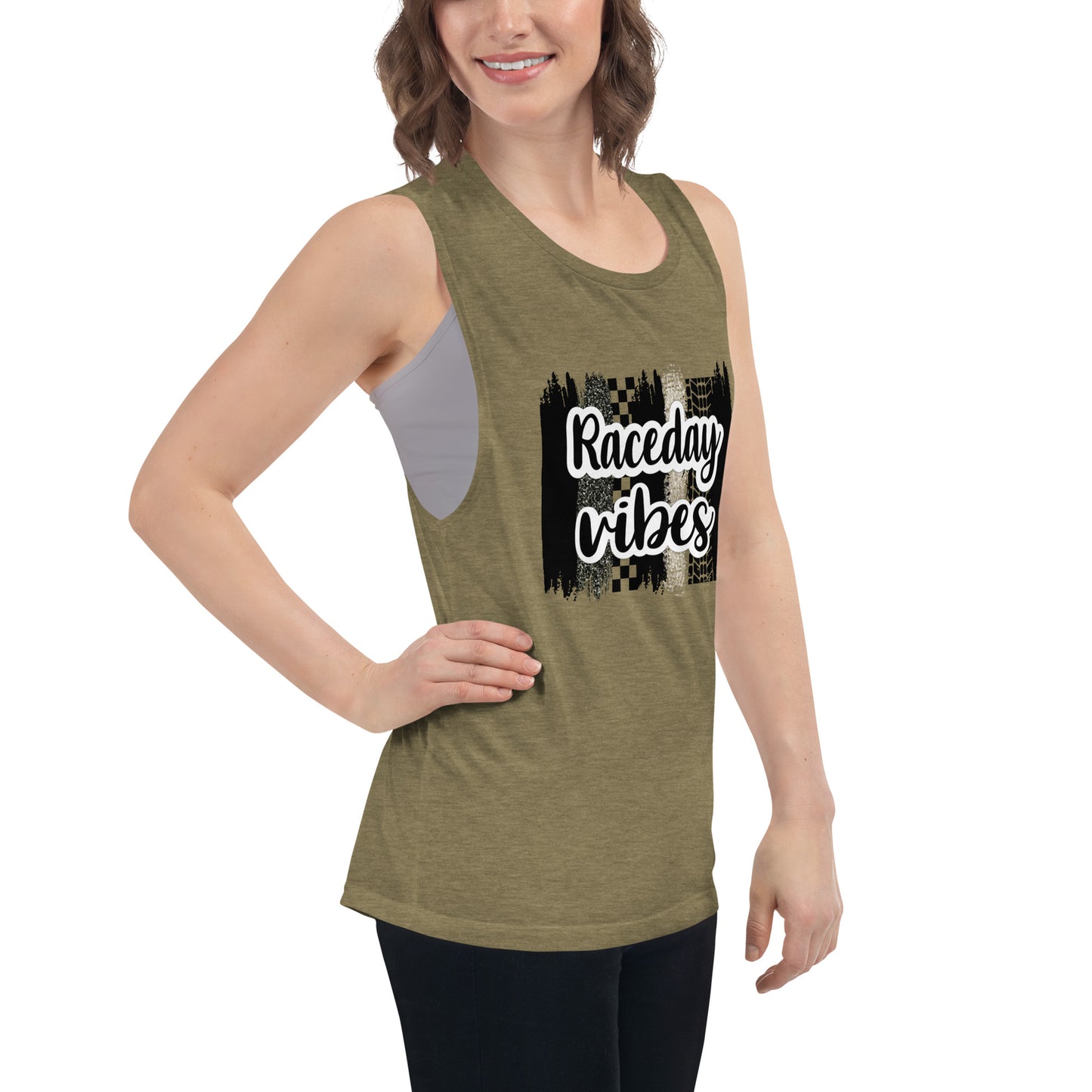 Race Day Vibes Ladies’ Muscle Tank