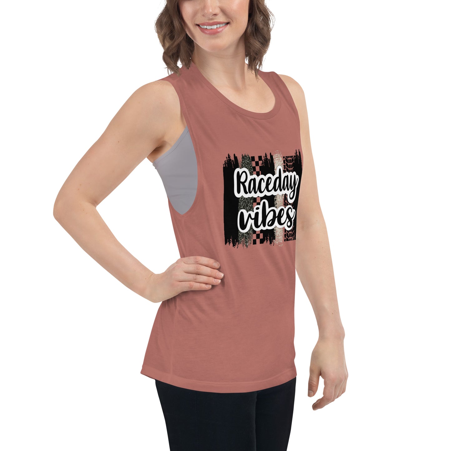 Race Day Vibes Ladies’ Muscle Tank