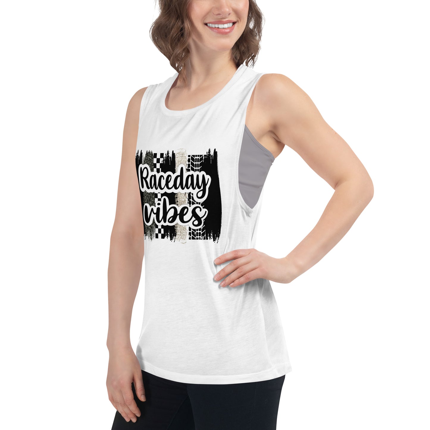 Race Day Vibes Ladies’ Muscle Tank