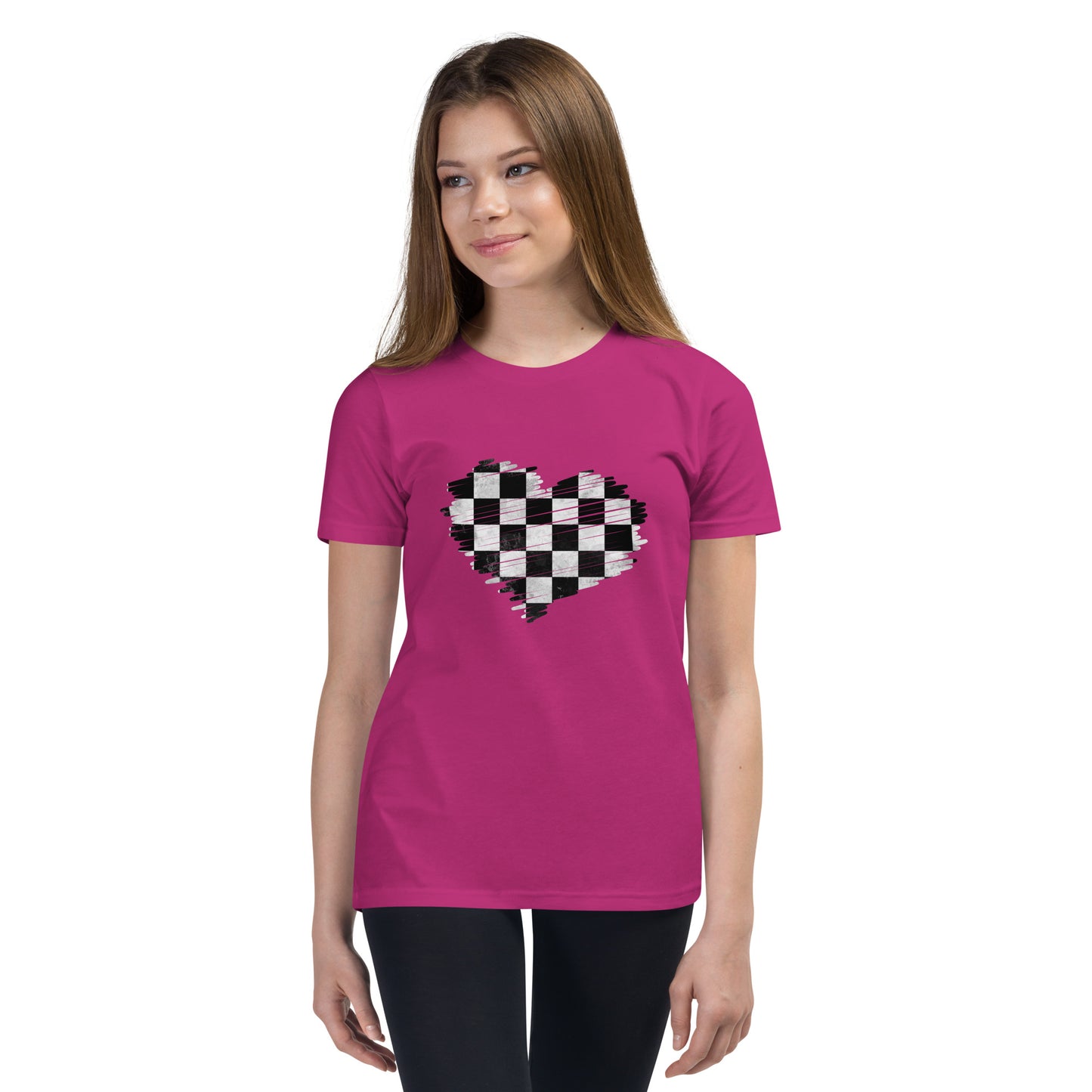 Checkered Heart Youth Short Sleeve T-Shirt
