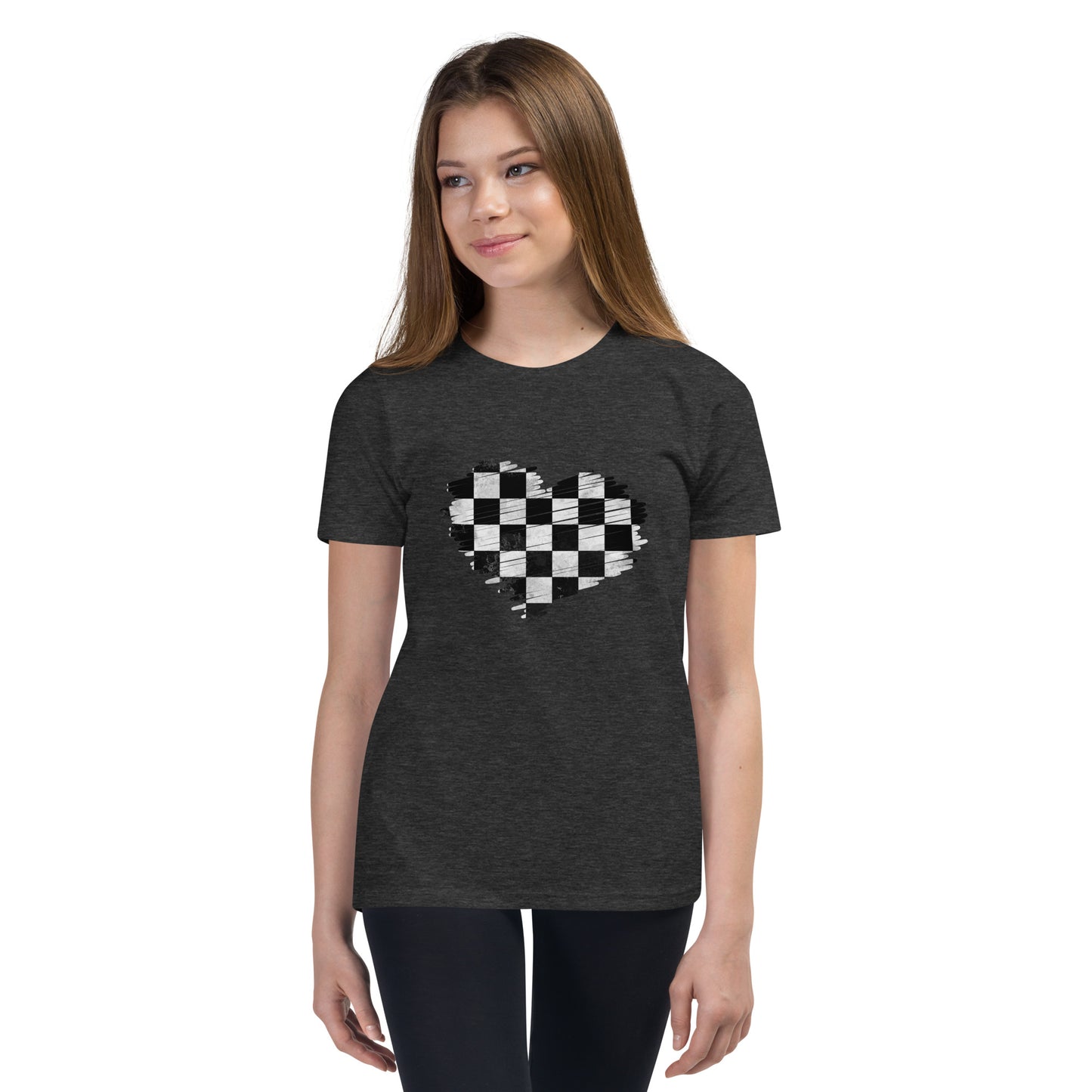 Checkered Heart Youth Short Sleeve T-Shirt