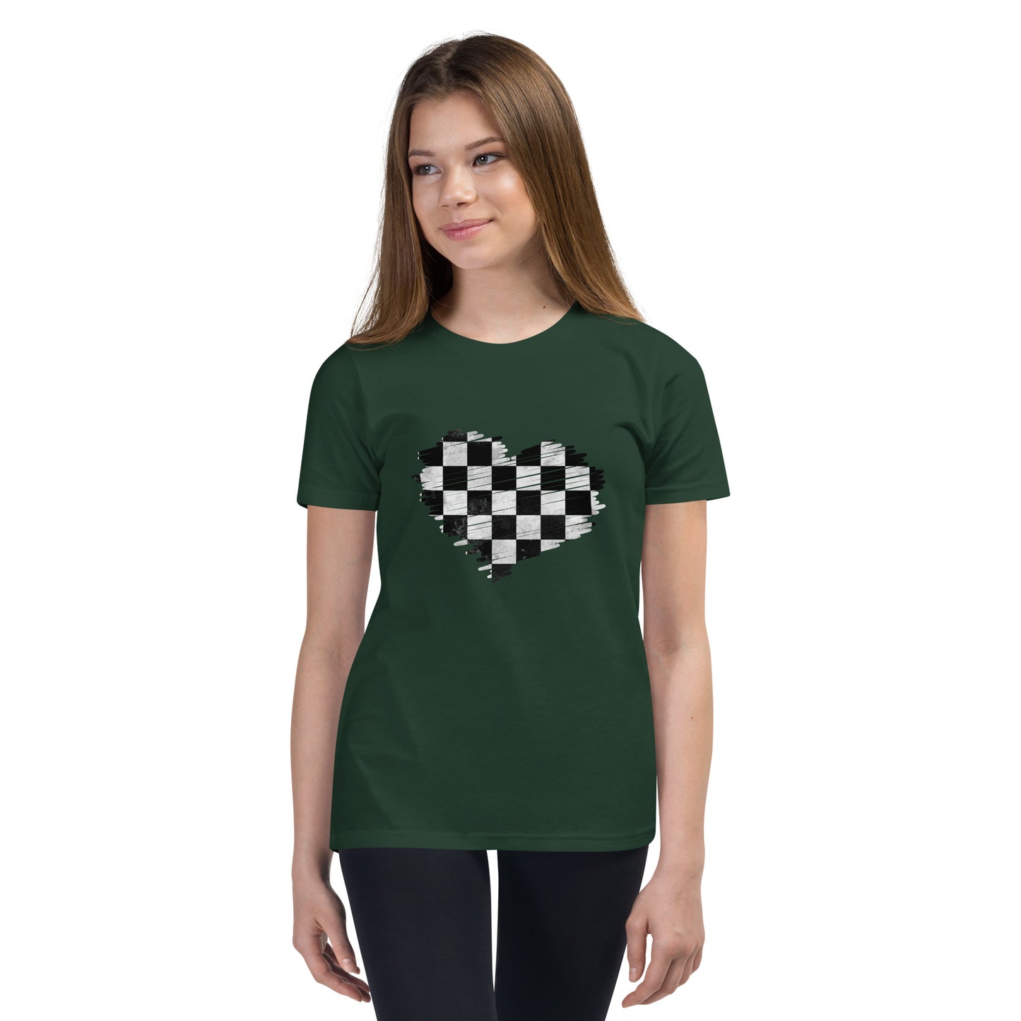 Checkered Heart Youth Short Sleeve T-Shirt