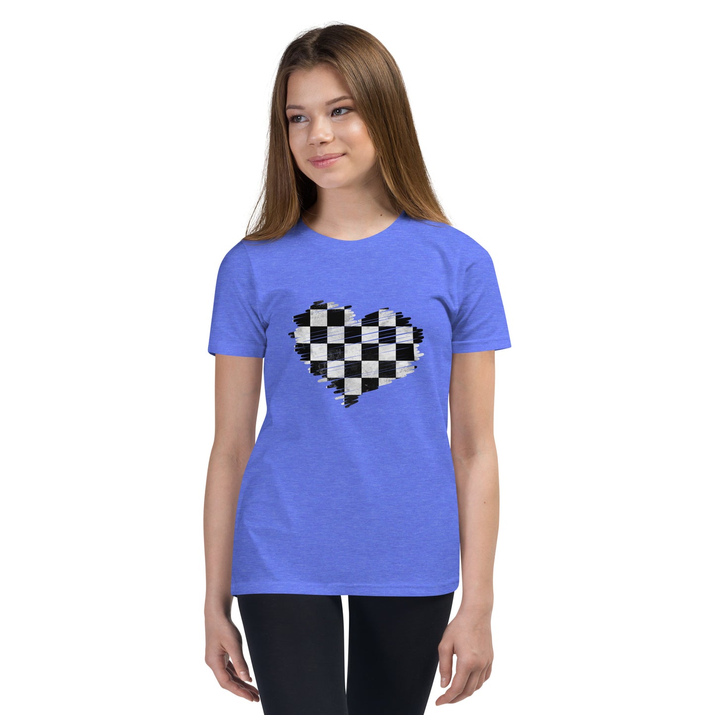 Checkered Heart Youth Short Sleeve T-Shirt
