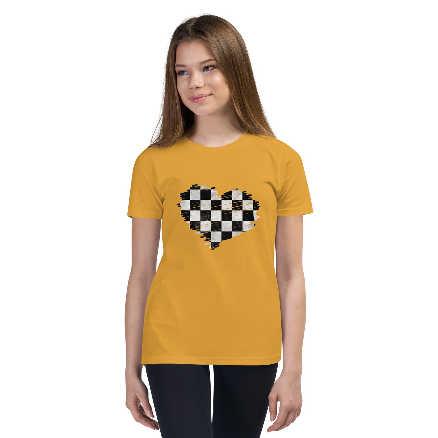 Checkered Heart Youth Short Sleeve T-Shirt
