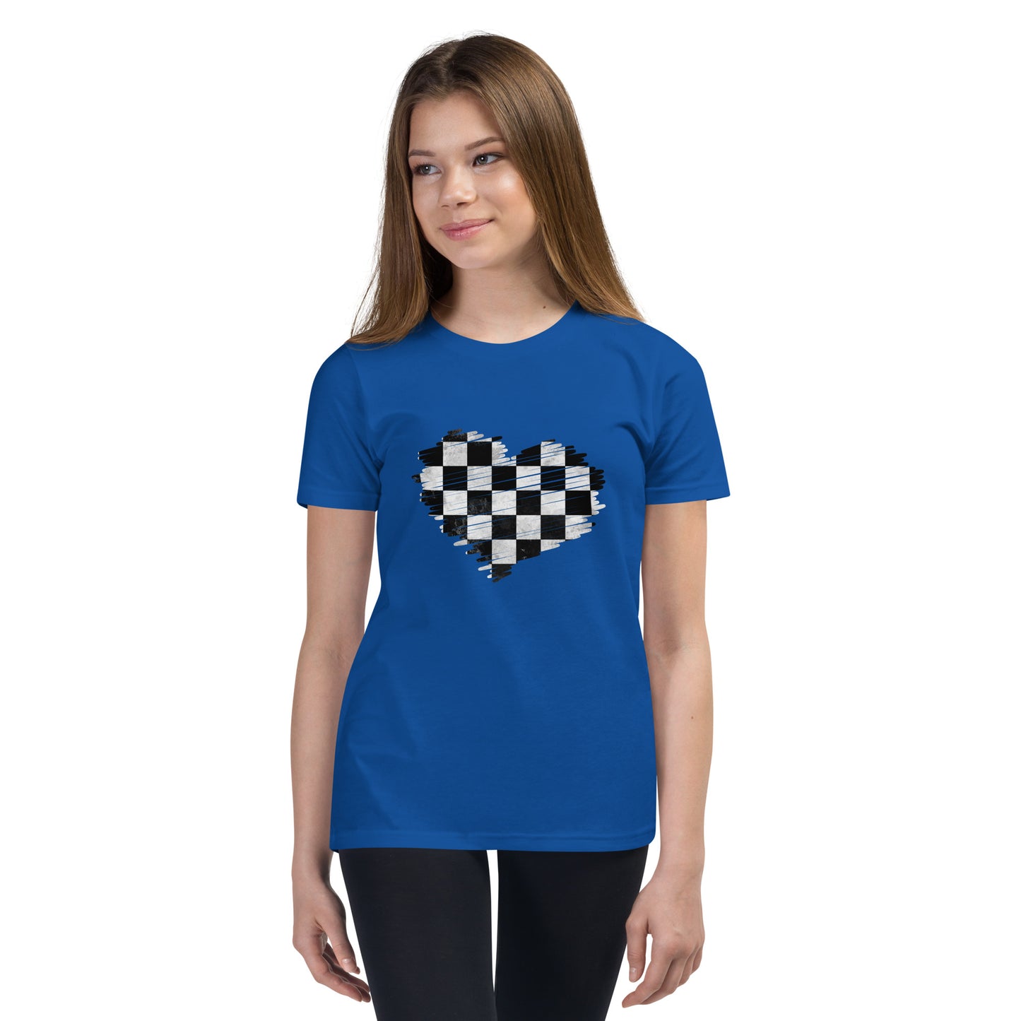 Checkered Heart Youth Short Sleeve T-Shirt