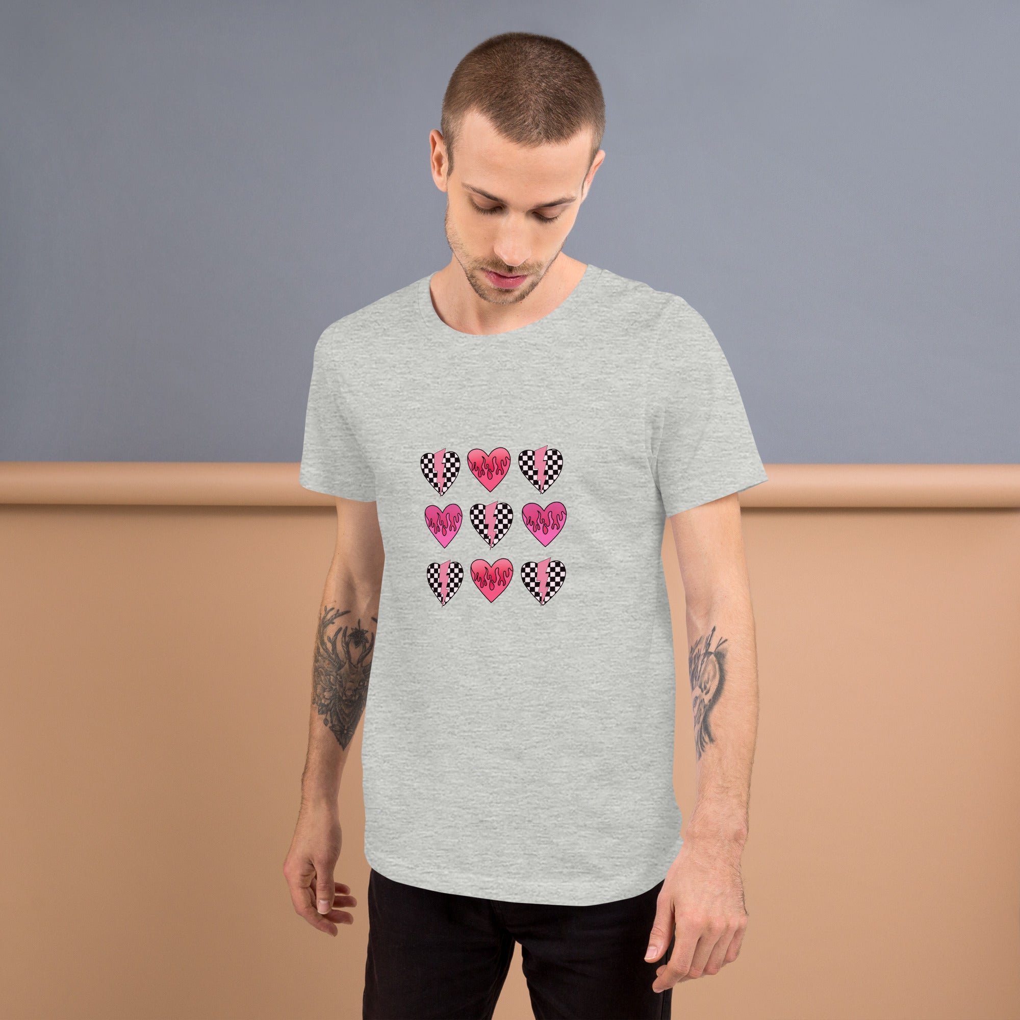 Checkered Heart Pattern Unisex t-shirt – RevVed Up Racewear