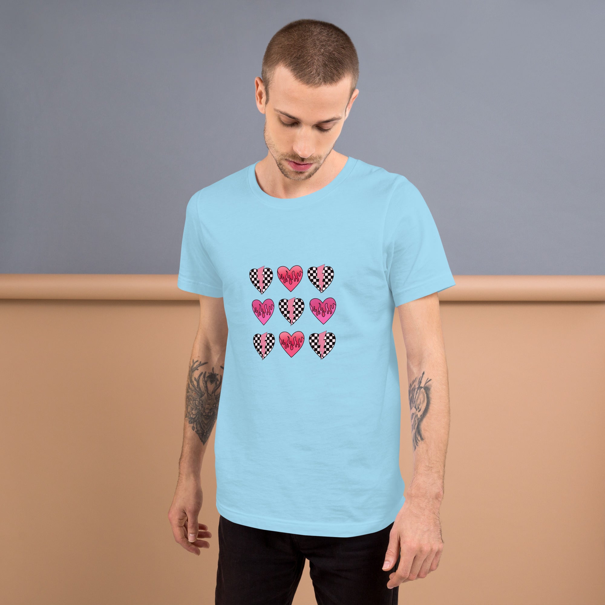 Checkered Heart Pattern Unisex t-shirt – RevVed Up Racewear