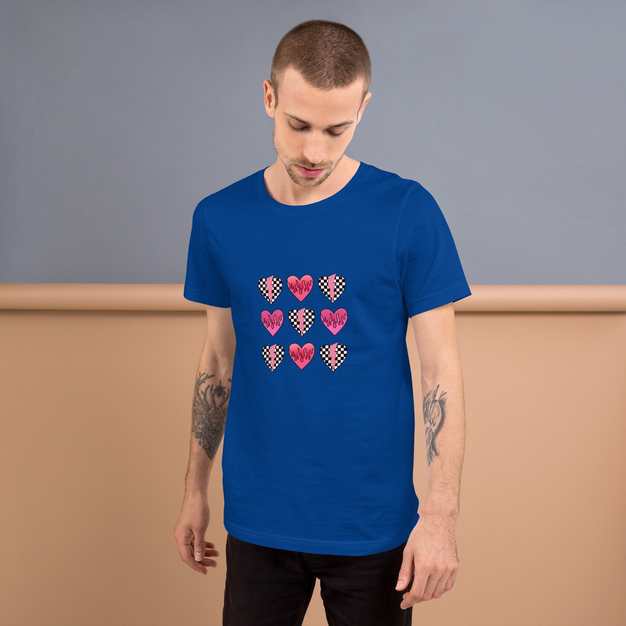 Checkered Heart Pattern Unisex t-shirt – RevVed Up Racewear