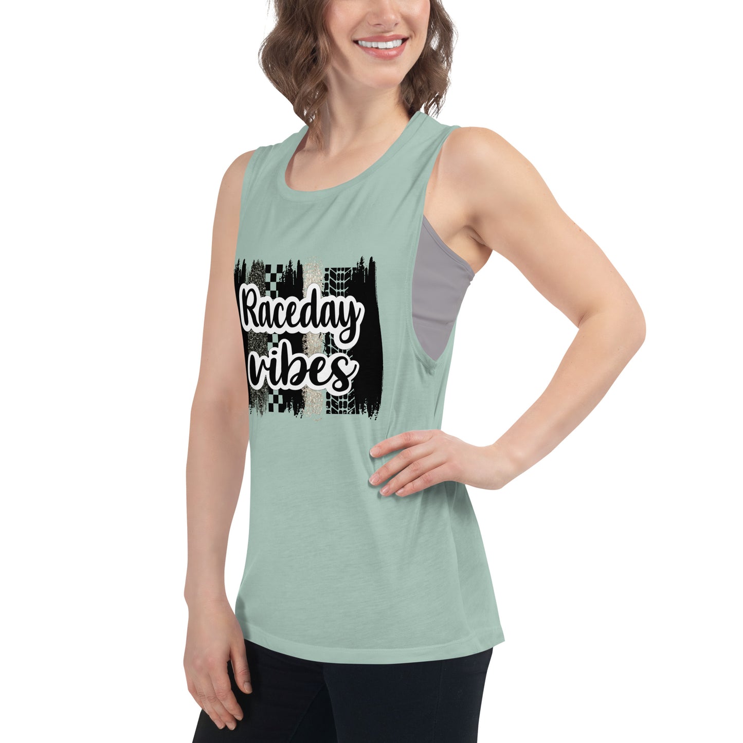 Race Day Vibes Ladies’ Muscle Tank