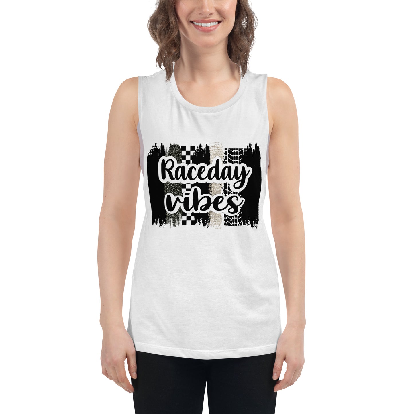 Race Day Vibes Ladies’ Muscle Tank