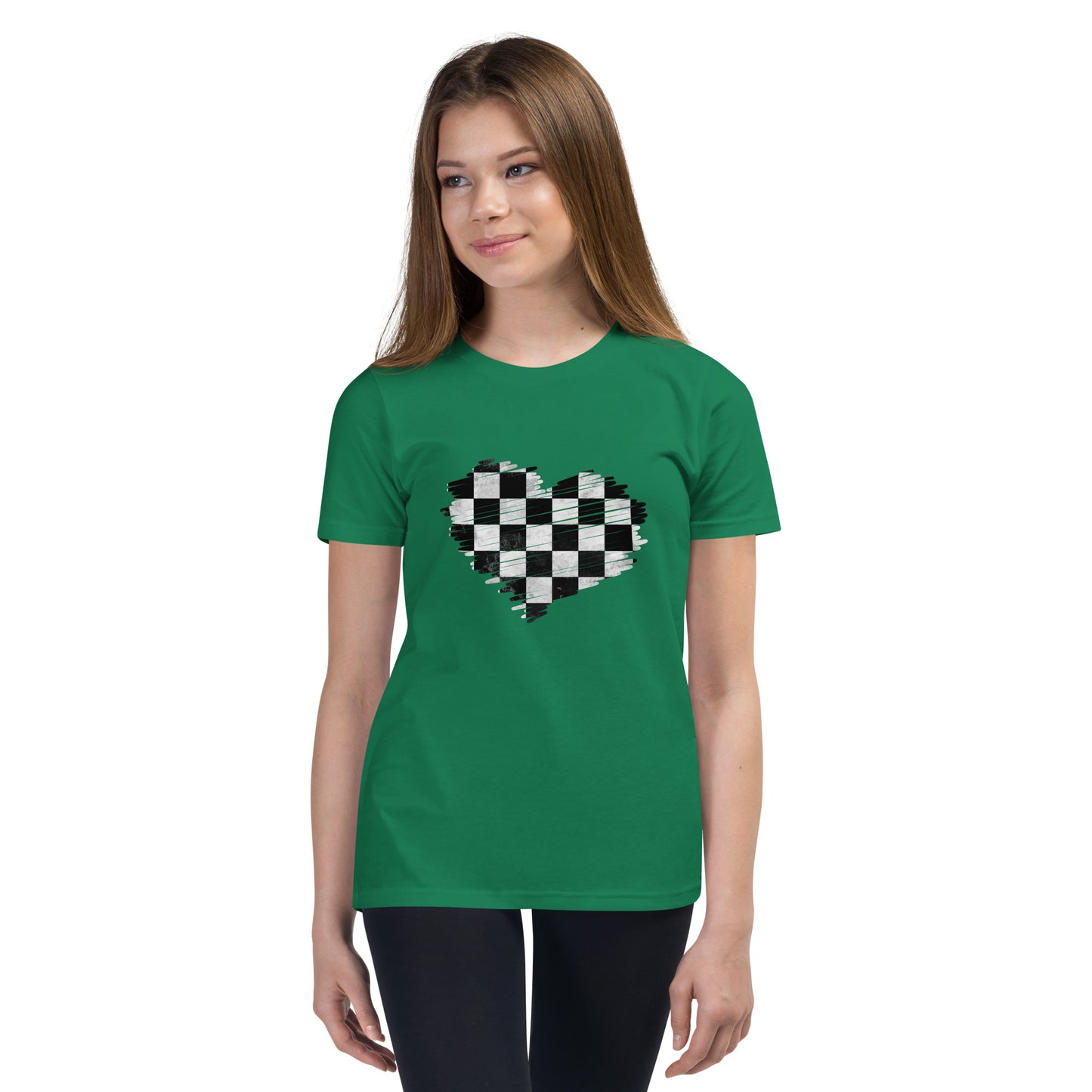 Checkered Heart Youth Short Sleeve T-Shirt
